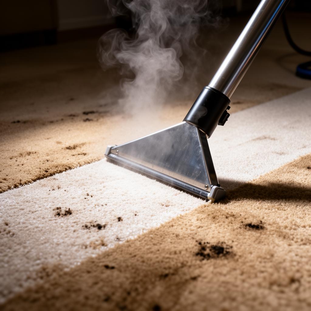 Steam carpet cleaning